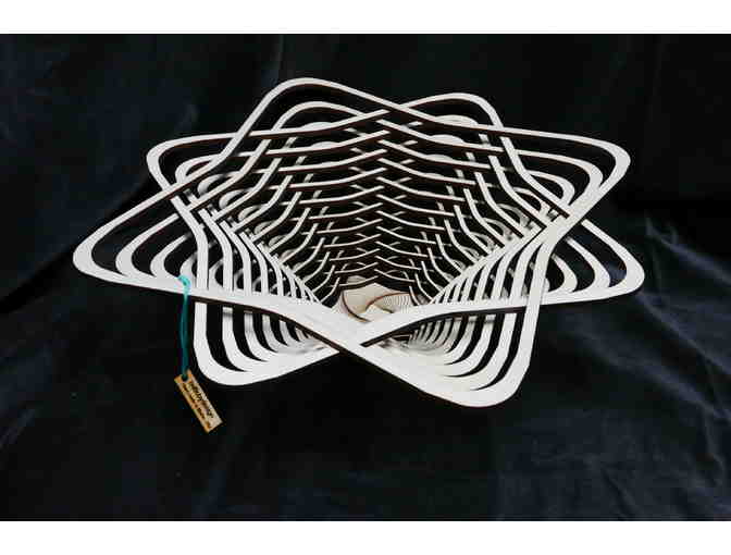 Work of Art in Wood: Laser-Cut Wooden Basket of Baltic Birch by Artist Rob Jones