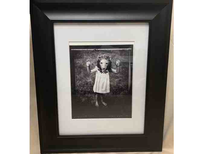 8' X 10' Signed, Matted Print in Frame of Girl in Lion Mask by Photographer Lloyd Wolf