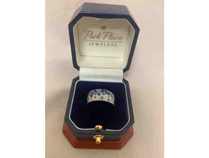 14KT White Gold 1.34 Carat Blue Sapphire Ring