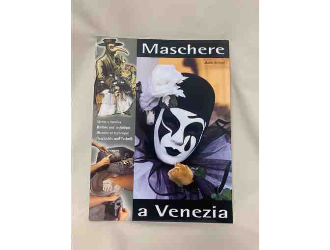 Black & Gold Venetian Masquerade Mask + Book on Venetian Mask History and Technique