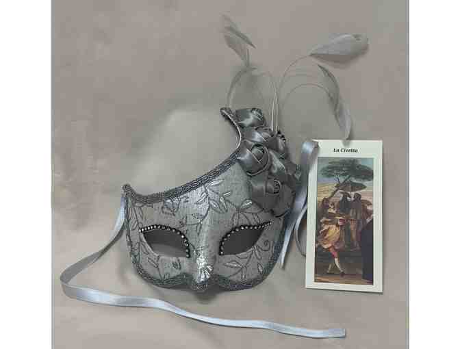 Authentic, Elegant, Ivory La Civetta Venetian Mask - Photo 1