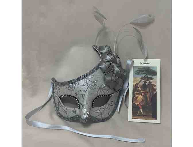 Authentic, Elegant, Ivory La Civetta Venetian Mask