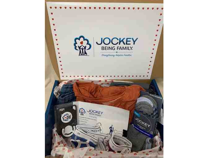 $100 Jockey Gift Card + Men's Sleep Set (Large), 3-Pack Socks, 4 Mini Brief Key Chains