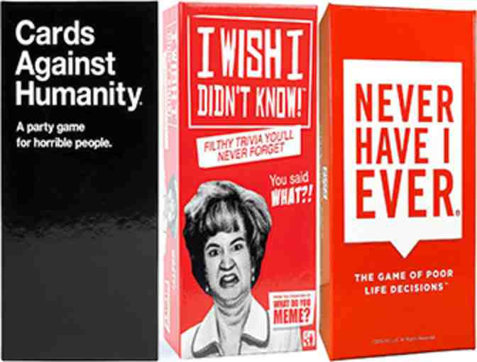 Cards Against Humanity, Never Have I Ever, & I Wish I Didn't Know Game Kit