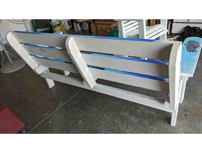 Artisan Bench with hand painted Manatee by local artist