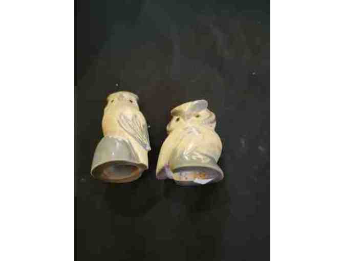 Hand Carved Owl Pair - carved from bone antlers - Photo 1