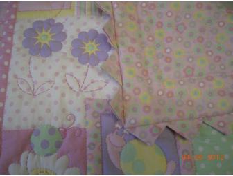 Pink Girl Theme Baby Quilt