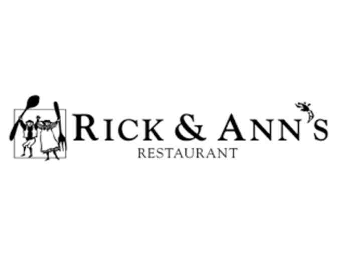 $30 Gift Certificate for Rick and Ann's