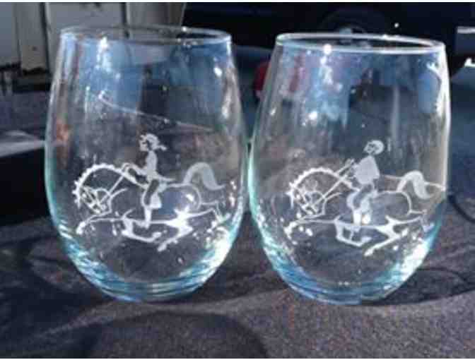 Custom Engraved Set of 4 Stemless Wine Glasses