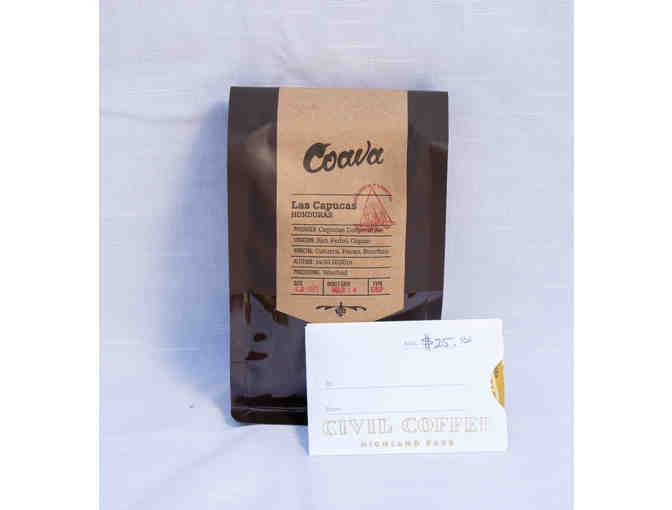 Civil Coffee in Highland Park - $25 Gift Certificate + 1 lb bag of coffee