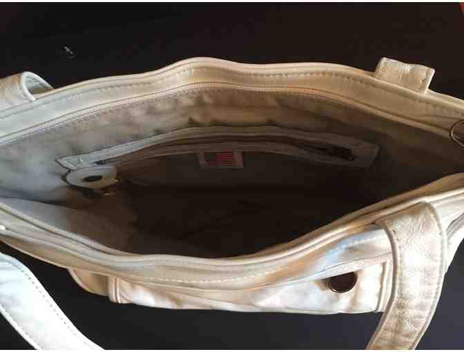 Stone Moutain White Leather Bag