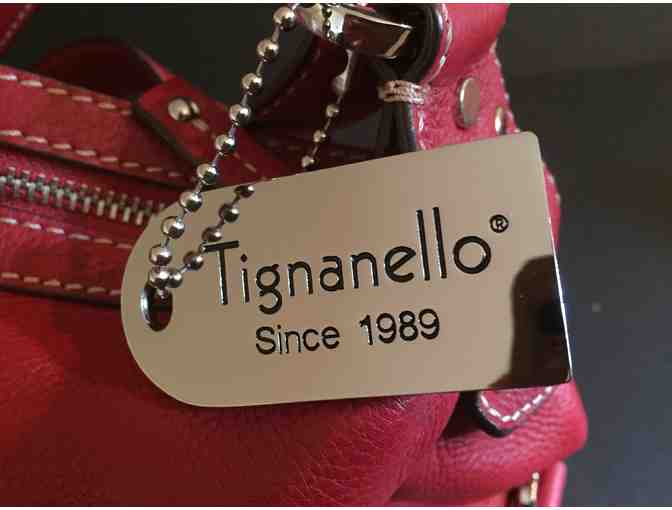 Red Pebble Leather Tignanello Designer Purse