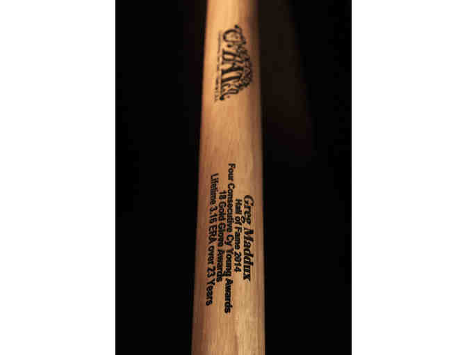 Lot of 2014 Baseball Hall of Fame Induction Memorabilia: 3 Wood Bats and Offical Program.
