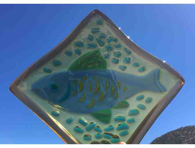 Art Glass XOCHITL ROSS Kiln Fused Fish Bowl
