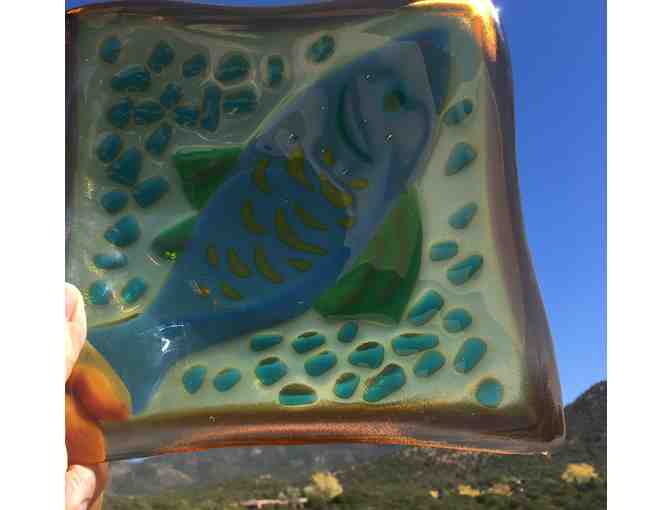 Art Glass XOCHITL ROSS Kiln Fused Fish Bowl