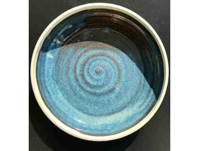 Lovely Blue Bowl with Lid by Sandy Alpern