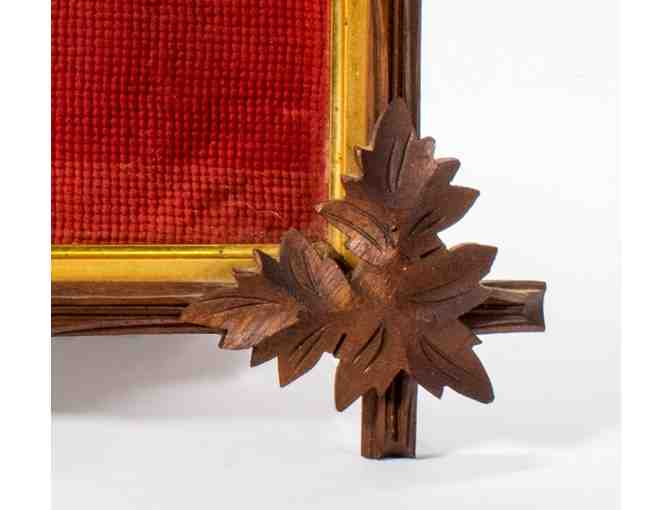 Vintage Calla Lily Cross Stitch in Maple Leaf Frame