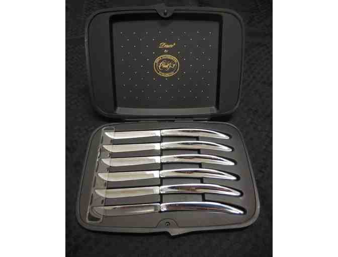 $75 Gift Certificate to Omaha Steaks, Stainless Steel Knife Set, and Silver Platter