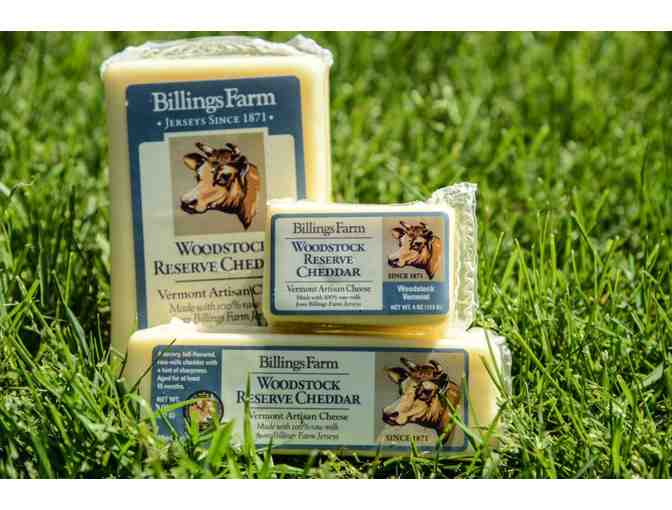 Four Blocks of Billings Farm & Museum Vermont Cheddar from with Two Boxes of Crackers