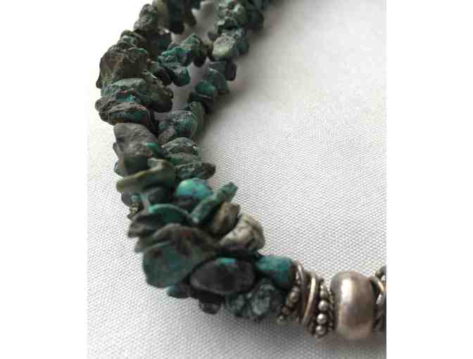 Turquoise & Silver Boho Necklace