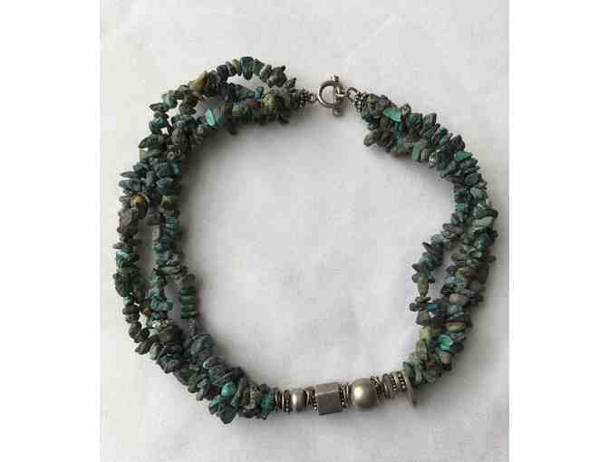 Turquoise & Silver Boho Necklace
