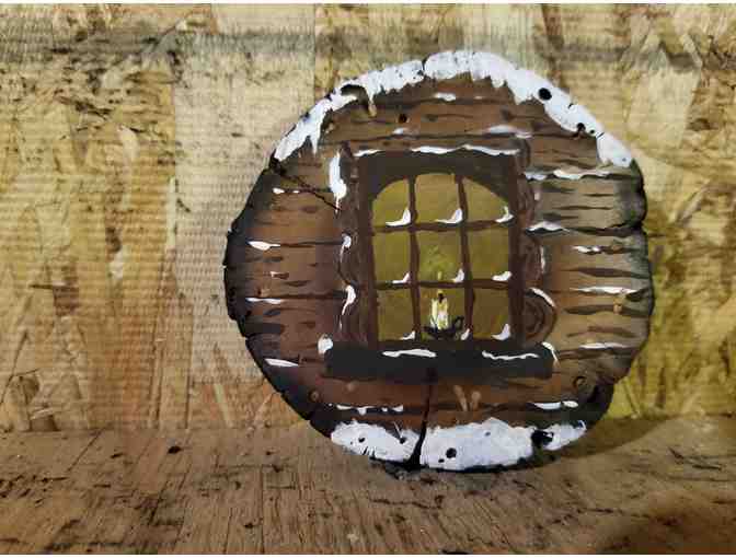 Six (6) Hand Painted Wood Slice Decor Pieces - Photo 6