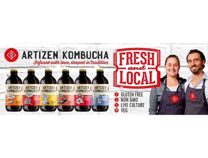 24 stubbies of Artizen Kombucha with 6 flavors, delivered to your home or office
