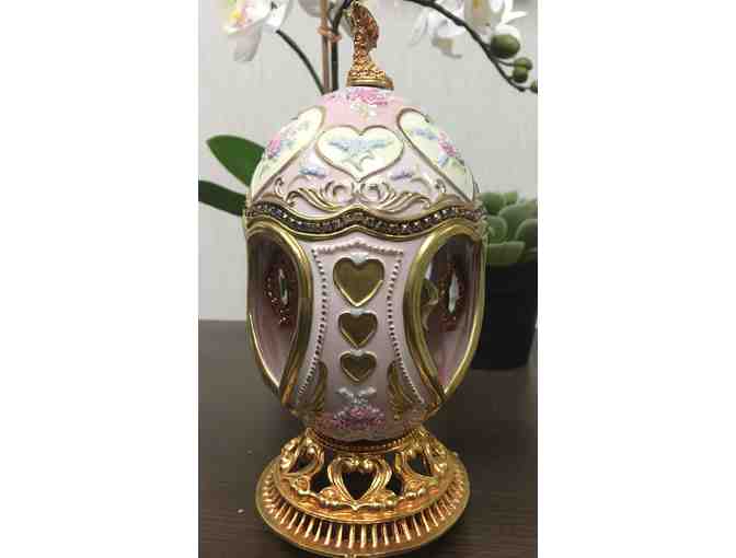 Franklin Mint House of Faberge Egg with Carousel Horse Music Box