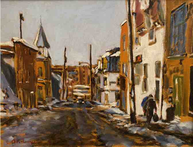 Cote St-Genevieve Painting of Old Quebec by Luc Deschamps