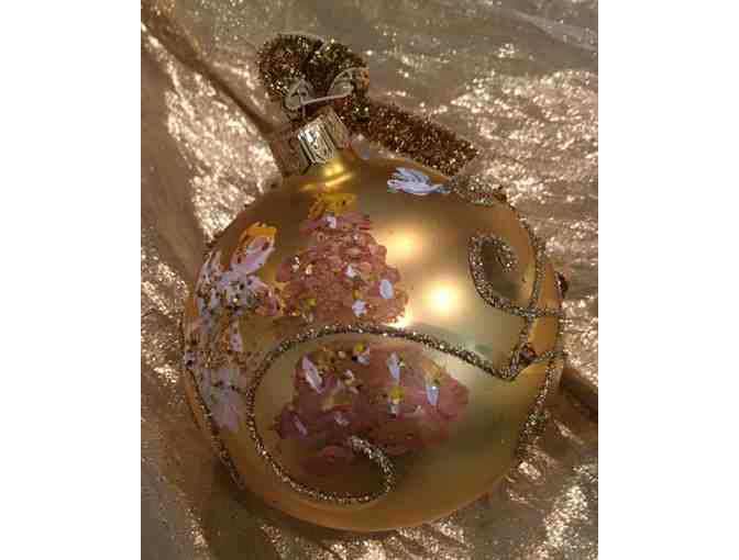 Silver and Gold II Hand Painted Christmas Ornament by Artist Katerina Mertikas