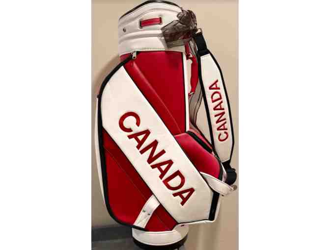 All-Leather 2020 Team Canada Olympic Golf Bag Signed by Brooke Henderson