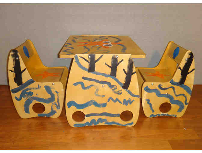 Class Artwork - Hand-painted chairs and table