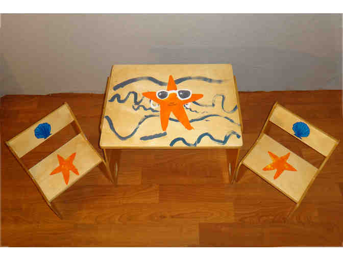 Class Artwork - Hand-painted chairs and table