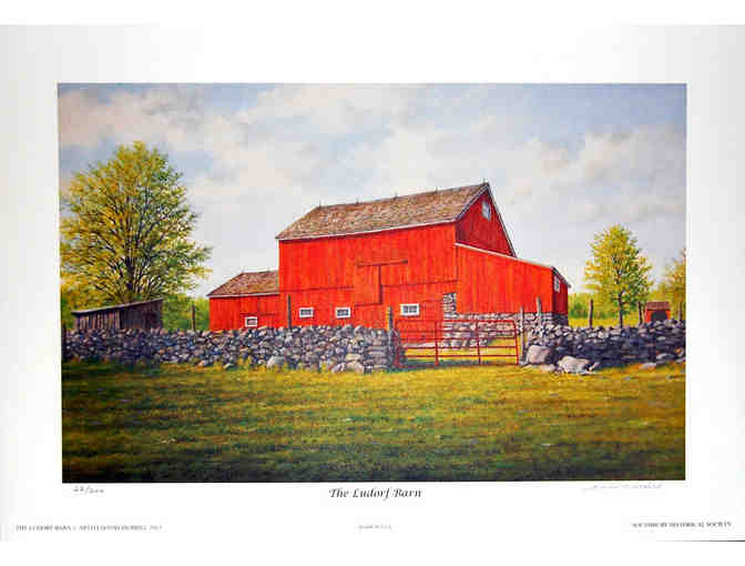Ludorf Barn Lithograph #62/200, Signed by Artist David Merrill