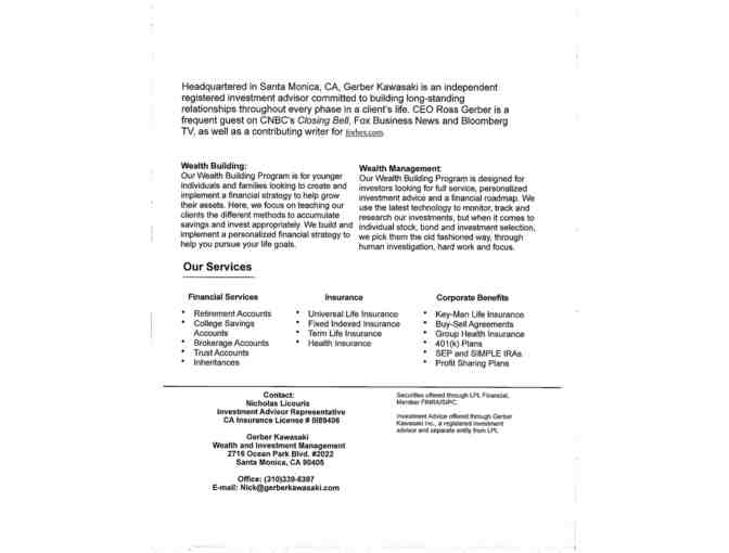 Financial Planning Session - 2 Hours - Gerber-Kawasaki Wealth & Investment Management