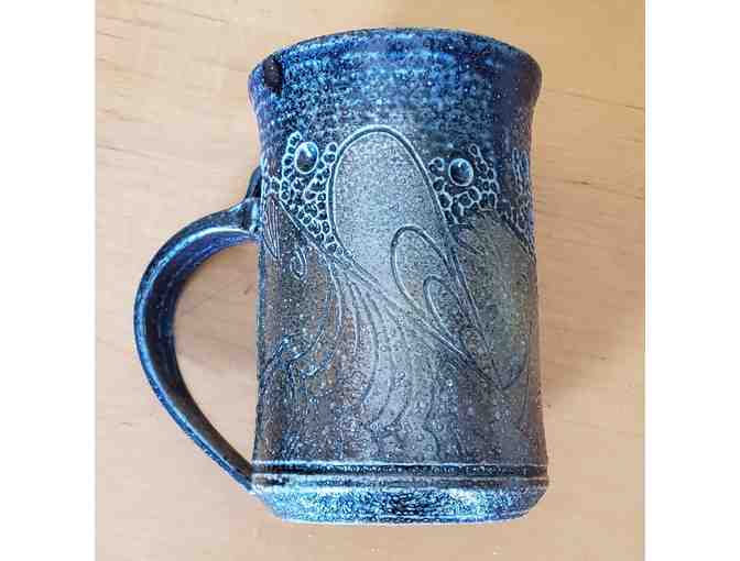 'Trinity River' Salt-Fired Ceramic Tall Mug, Randy Brodnax, 5 1/2' x4'x 3 1/2'