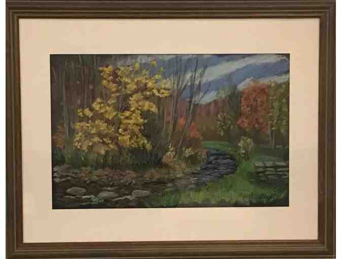 Framed Pastel: "Tremperskill at Ballantine Park, Andes, NY" by Robert Selkowitz - Photo 1