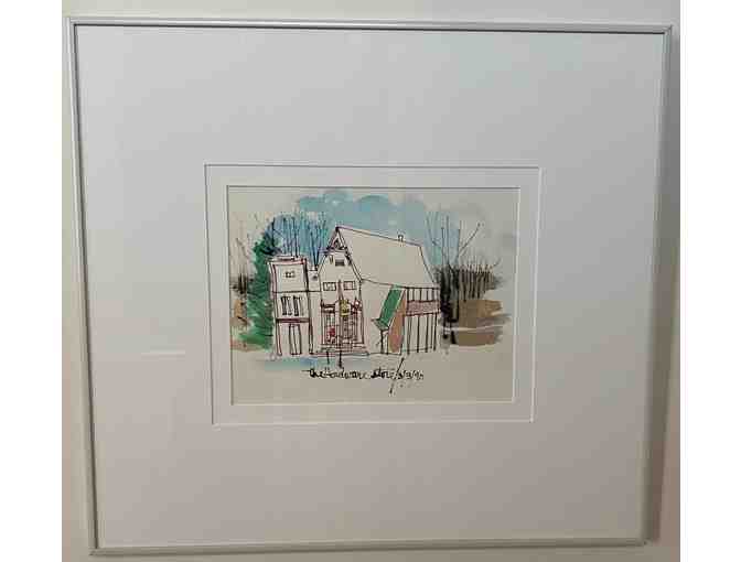Framed Watercolor Gouache "The Hardware Store" by Judith O. Katz - Photo 1