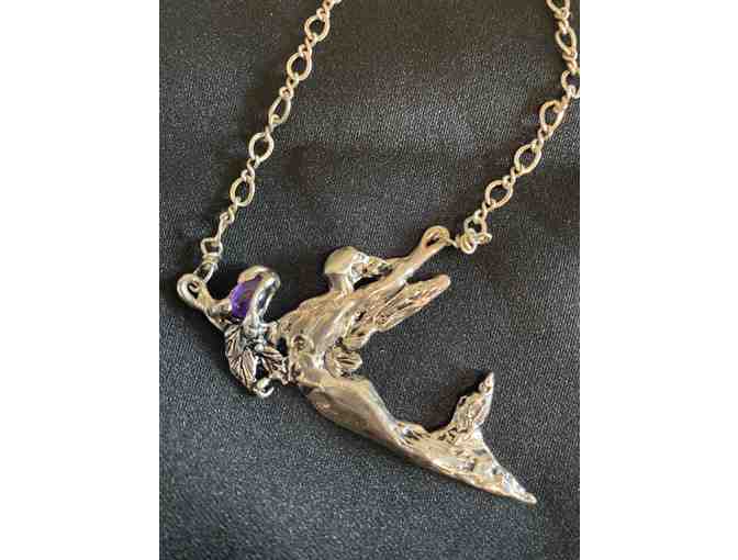 Sterling Mermaid Necklace with Amethyst Created by Jewelry Artist Harriet Forman Barrett