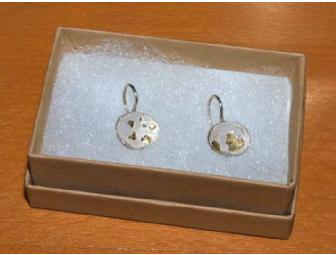 One of a Kind Sterling Silver & 18K Gold Earrings