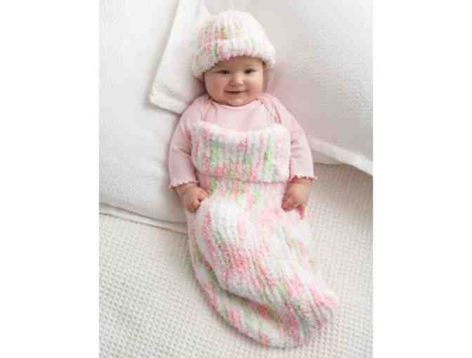 Hand Knitted Baby Cocoon & Hat Super Soft with Gift Bag