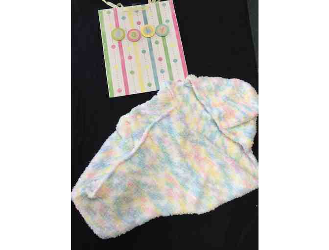 Hand Knitted Baby Hooded Blanket & Gift Bag - Super Soft