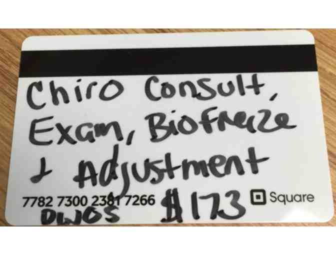 Chiropractic Consult, Exam, Bio Freeze & Adjustment