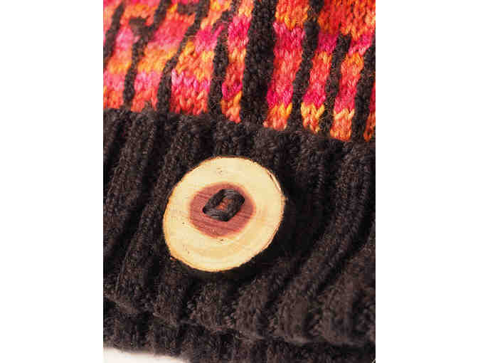 Charcoal Button Knitted Hat