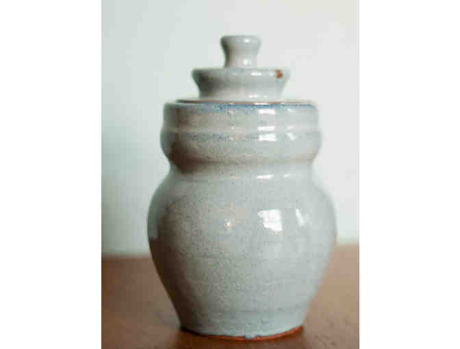 Blue Lidded Vase, handcrafted by Playhouse's own Barry Chester