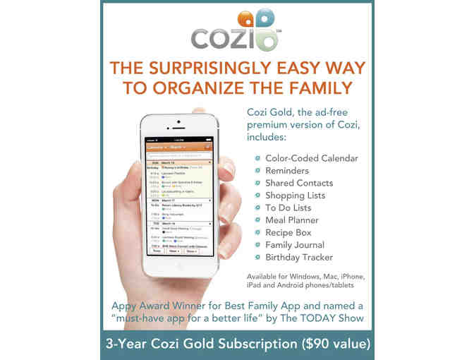 Three-year subscription to Cozi Gold