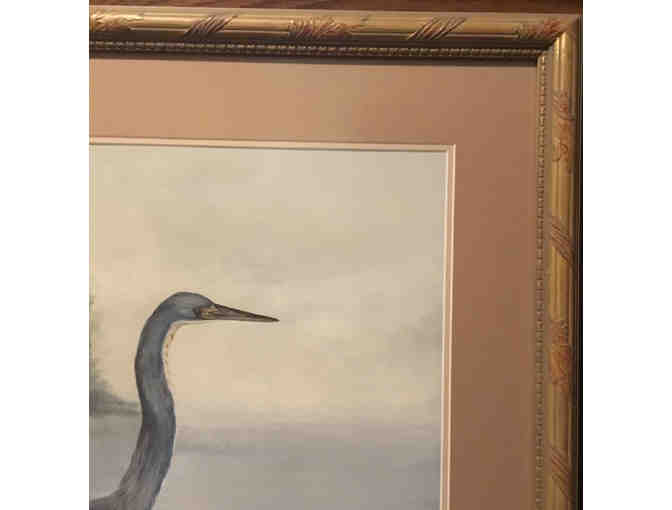 Great Blue Heron, Iris & Narcissus Watercolor Paintings
