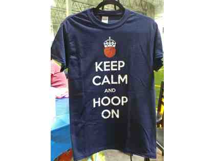 Keep Calm and Hoop On T-Shirt (BLUE) YOUTH LARGE