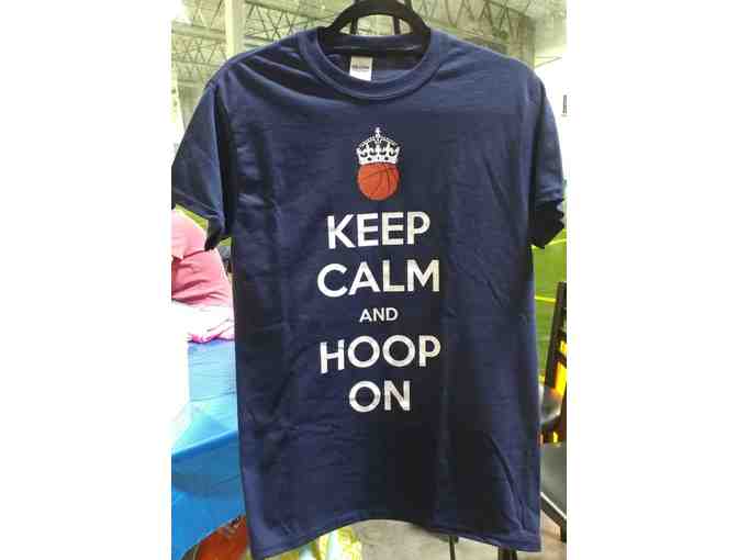 Keep Calm and Hoop On T-Shirt (BLUE) ADULT Medium - Photo 1