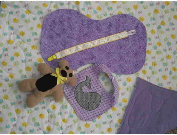 Baby Bundle (quilt, bib, pacifier strap) with Don Bichner Panda